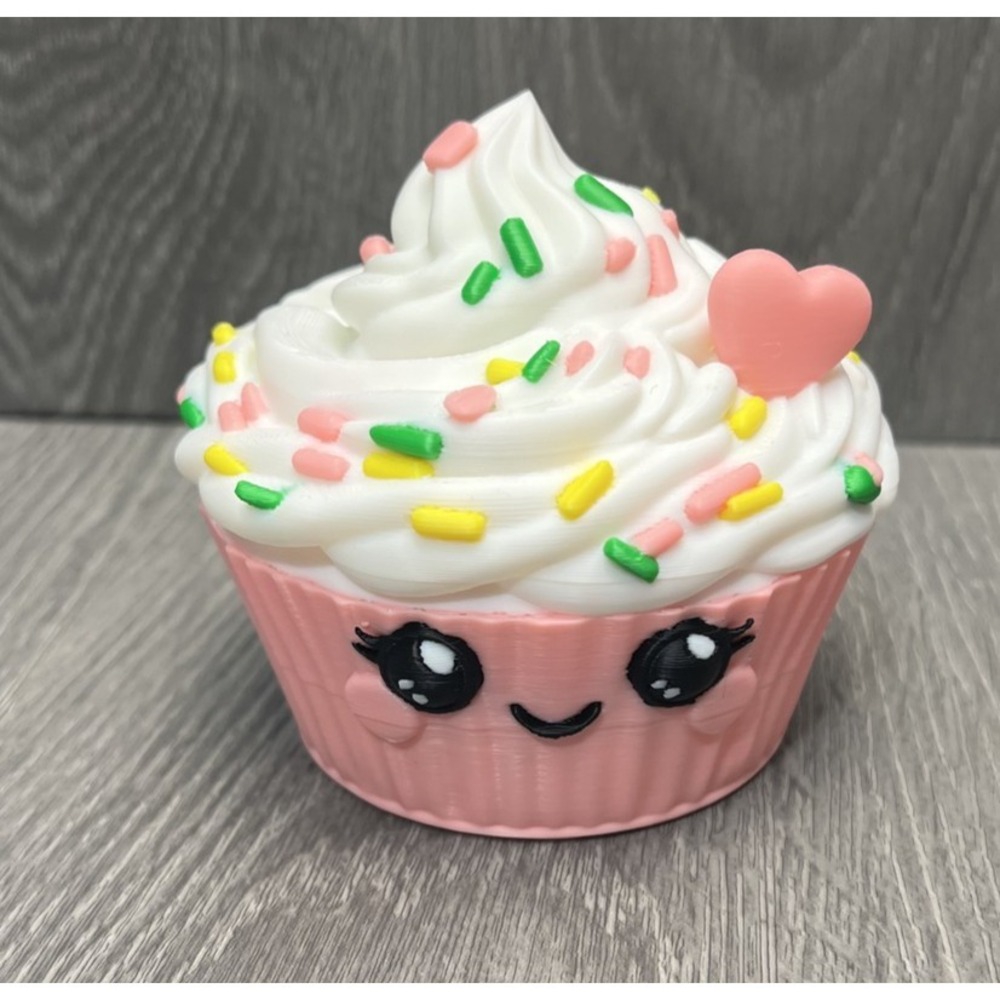 Kawaii‎ Cupcake Business Card Holder Pink Sprinkles 3D Print Bakery READ